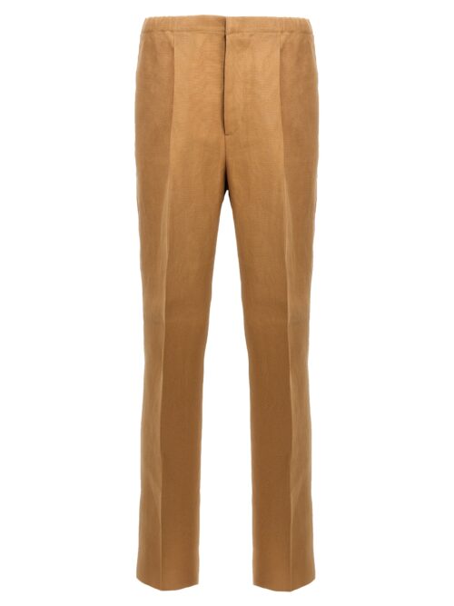 Paper canvas pants FENDI Beige