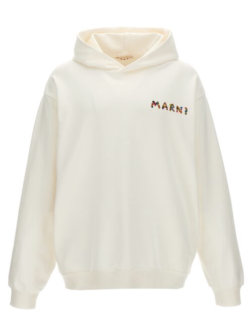 Logo print hoodie MARNI White