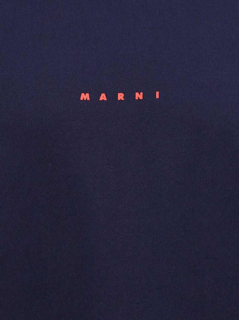 Logo print sweatshirt 100% cotton MARNI Blue