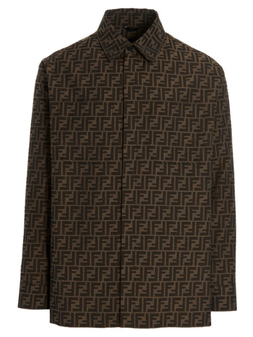 Logo overshirt FENDI Brown