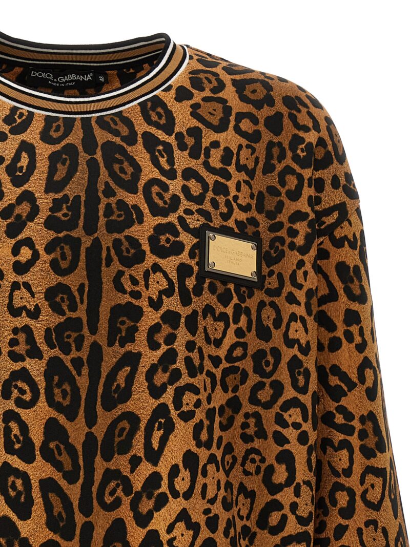 Leopard print sweatshirt Man DOLCE & GABBANA Brown