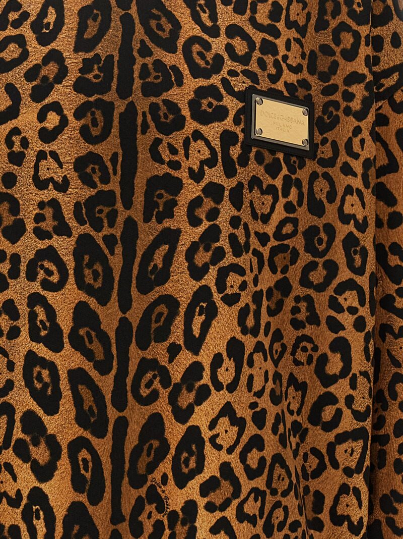 Leopard print sweatshirt 100% cotton DOLCE & GABBANA Brown