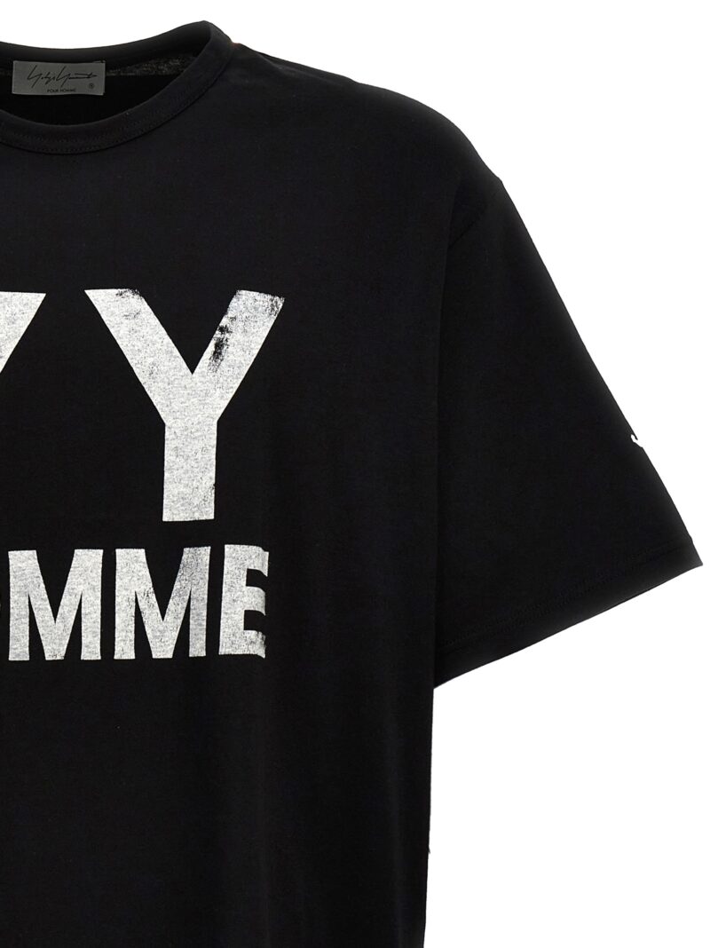 Logo print T-shirt Man YOHJI YAMAMOTO Black