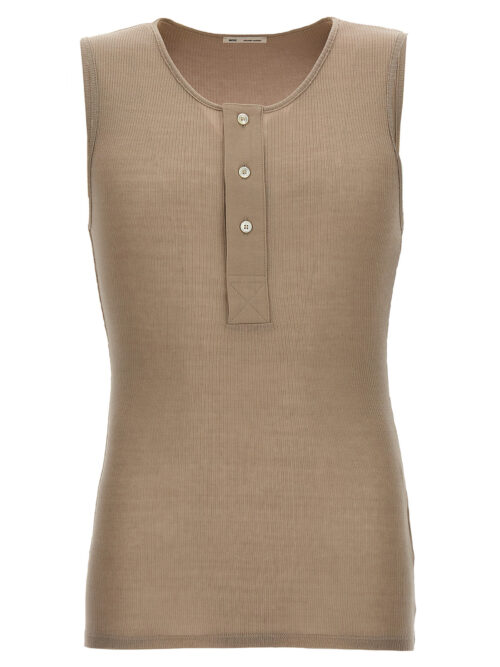 Ribbed top AMI PARIS Beige