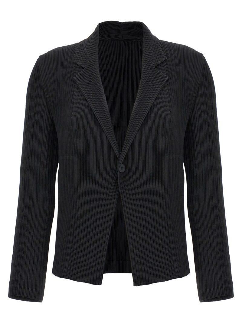 'Hatching pleats' blazer ISSEY MIYAKE Black