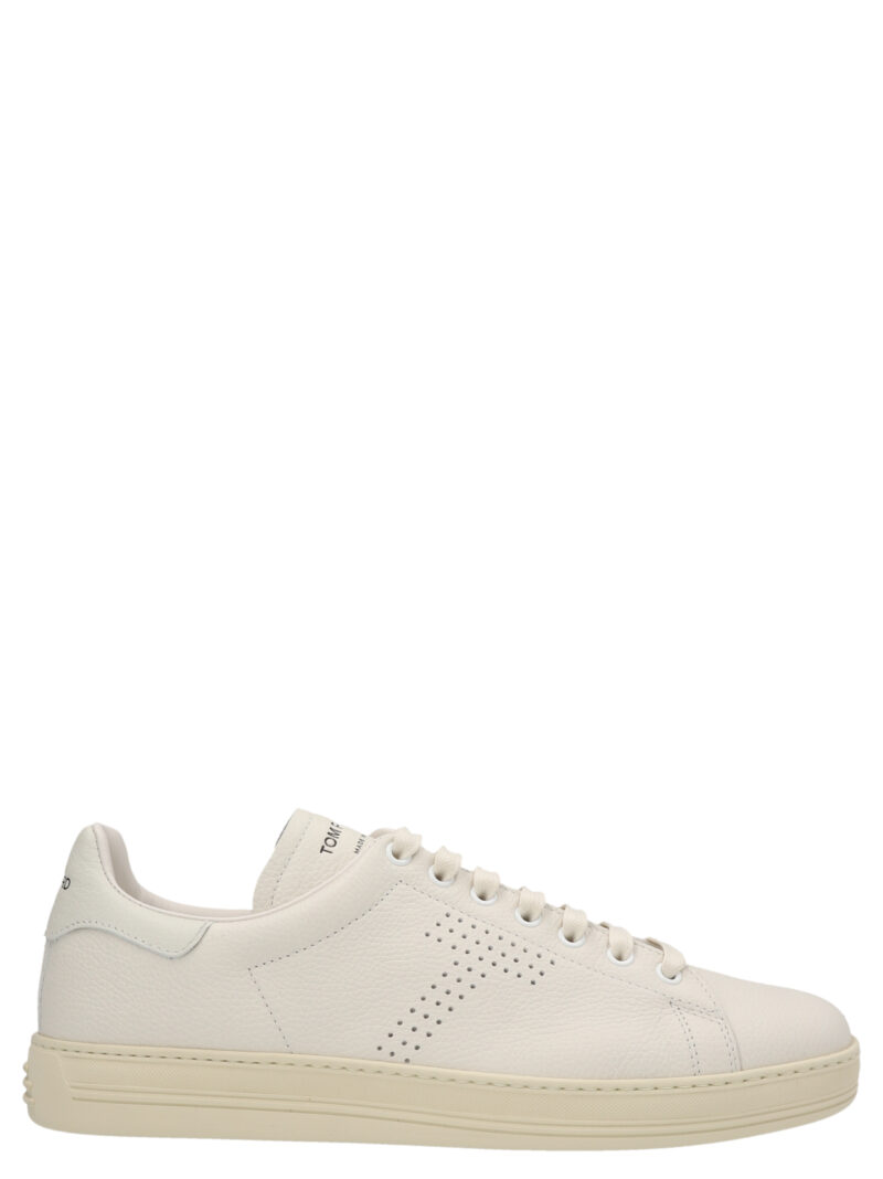 Logo leather sneakers TOM FORD White