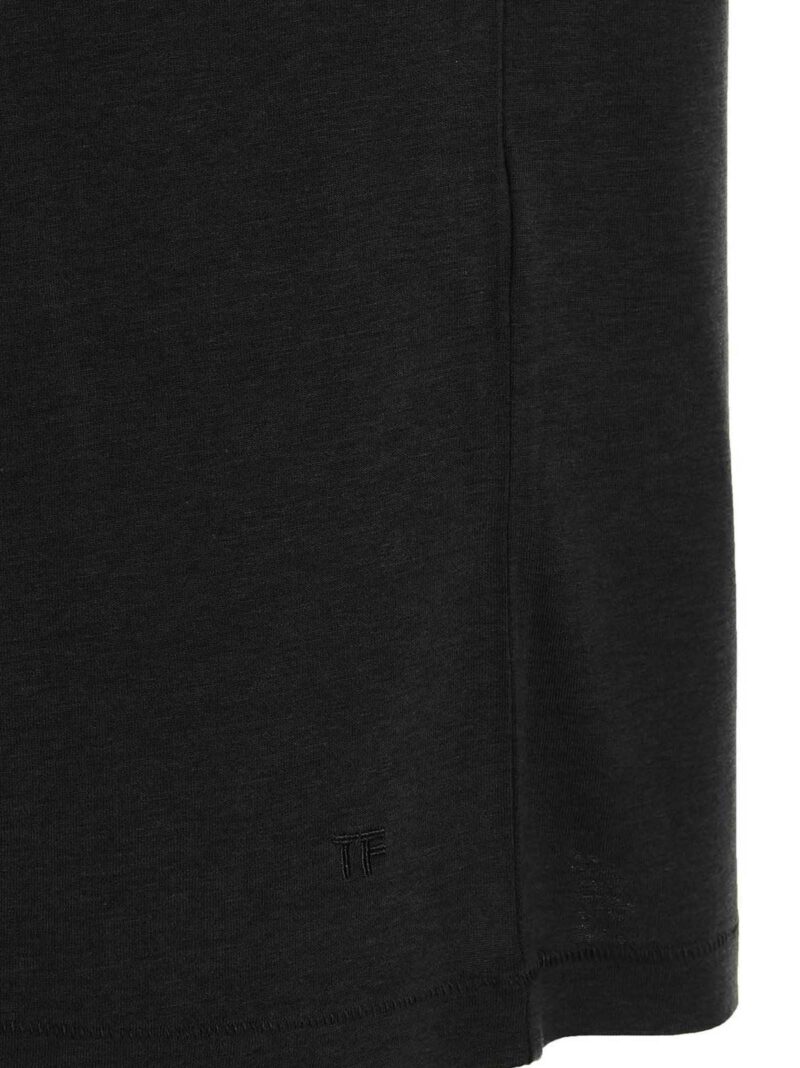 Cotton lyocell T-shirt 67% lyocell 33% cotton TOM FORD Black