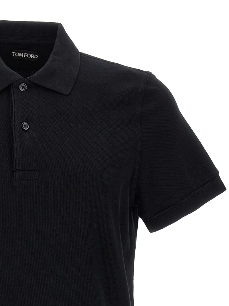 Logo embroidery polo shirt Man TOM FORD Black