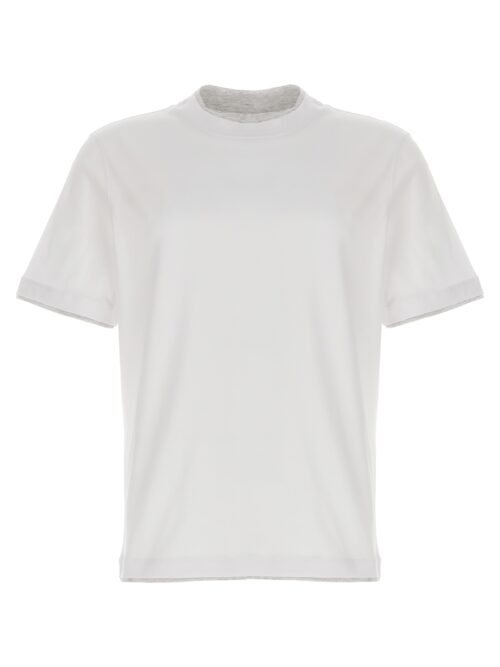 Double layer t-shirt BRUNELLO CUCINELLI White