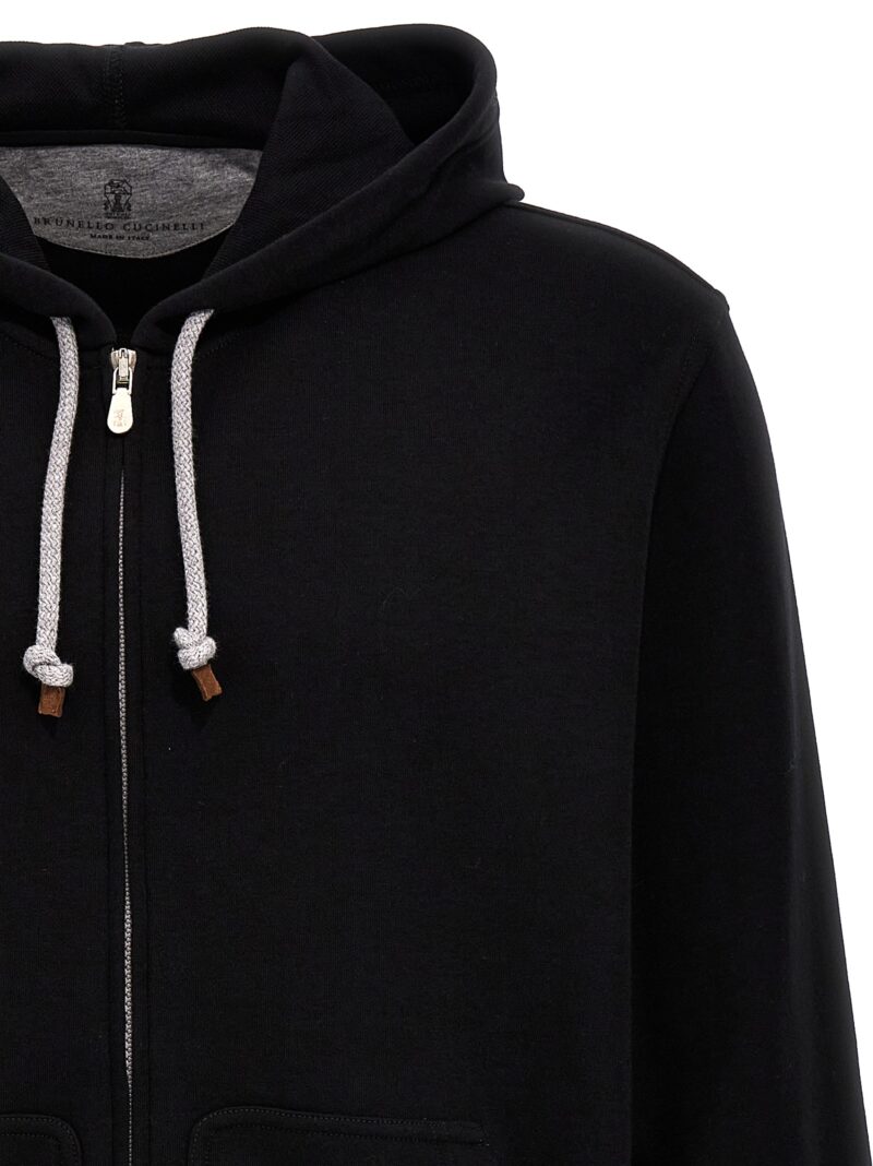 Zip hoodie Man BRUNELLO CUCINELLI Black