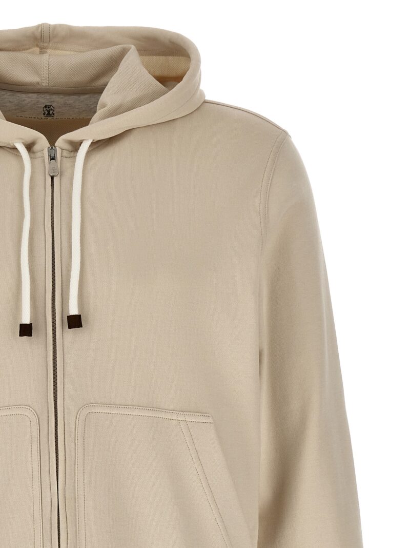 Zip hoodie Man BRUNELLO CUCINELLI Beige