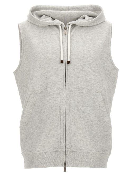 Jersey hooded vest BRUNELLO CUCINELLI Gray