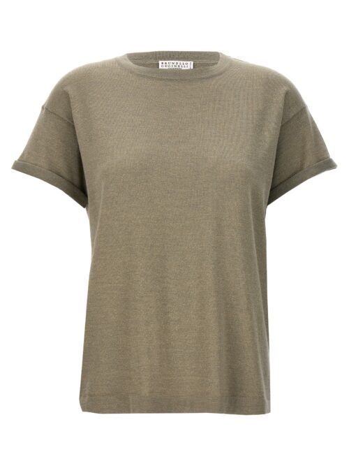 Lurex t-shirt BRUNELLO CUCINELLI Green