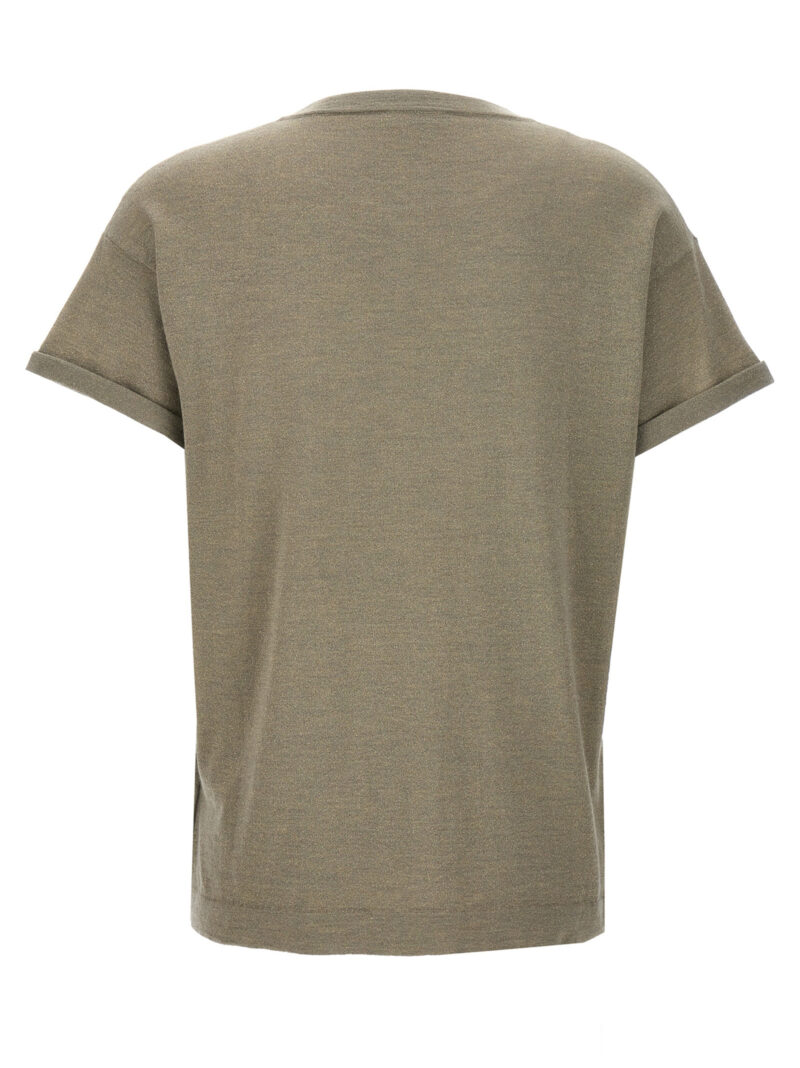 Lurex t-shirt M41810000C9591 BRUNELLO CUCINELLI Green