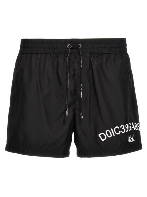 Logo print swim shorts DOLCE & GABBANA Black