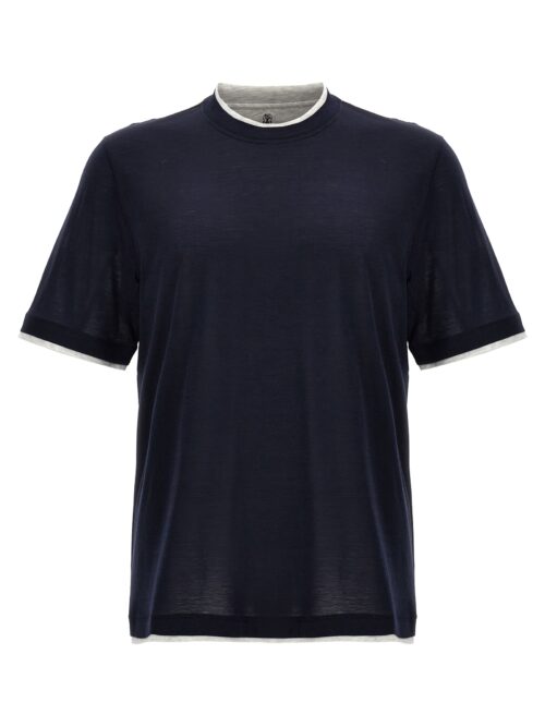 Layered t-shirt BRUNELLO CUCINELLI Blue