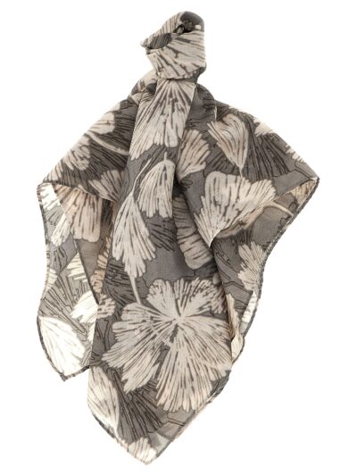 Floral scarf BRUNELLO CUCINELLI Gray