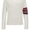 'Faux Crochet Stitch' sweater THOM BROWNE White