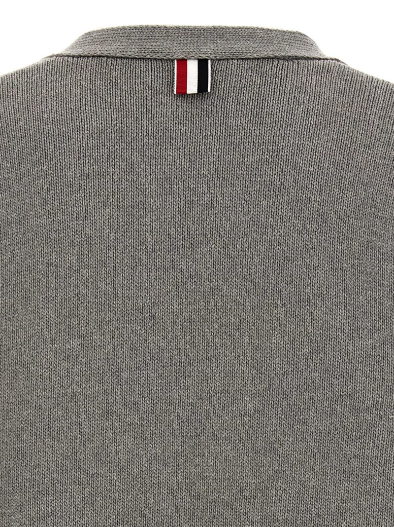 'Fun Mix' cardigan 100% cotton THOM BROWNE Gray