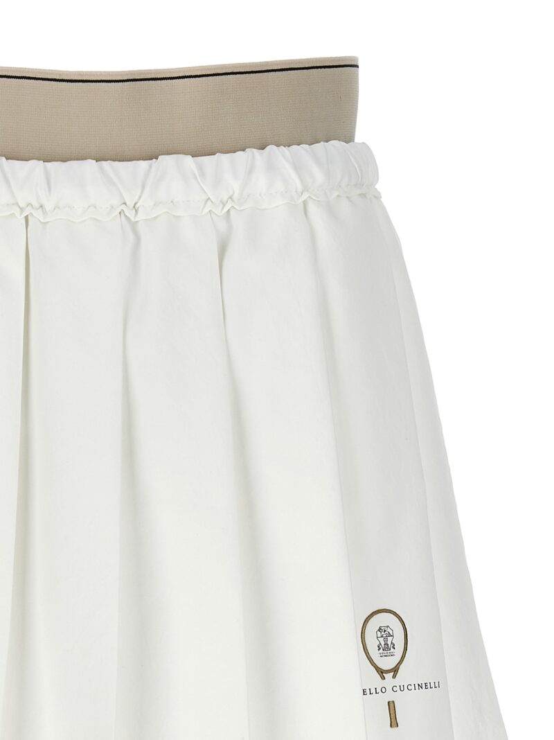 Mini pleated skirt Woman BRUNELLO CUCINELLI White