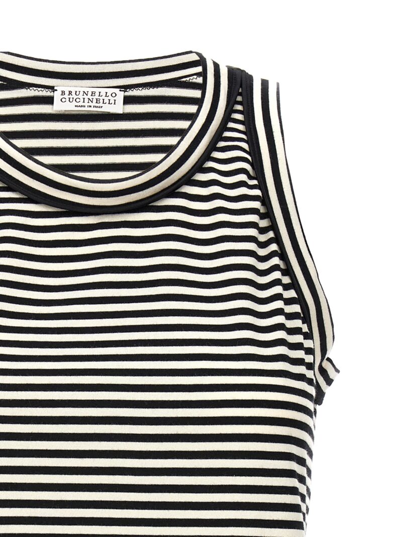 Striped tank top Woman BRUNELLO CUCINELLI White/Black