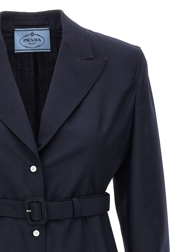 Single-breasted light mohair jacket Woman PRADA Blue