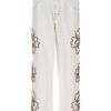 'Embroidered Hibiscus' jeans BLUEMARBLE White