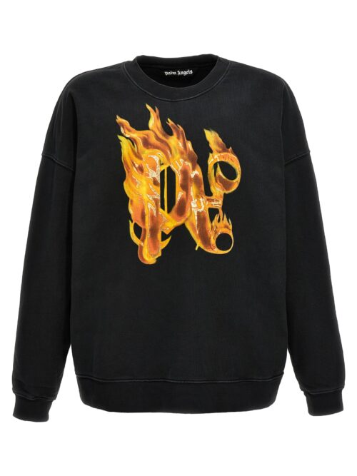 'Burning Monogram' sweatshirt PALM ANGELS Black