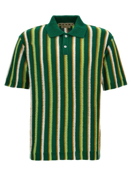 Striped polo shirt MARNI Green