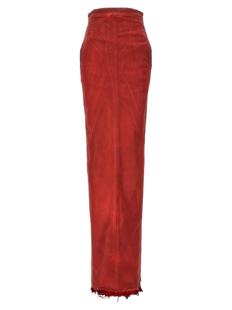 'Dirt Pillar Long' skirt RICK OWENS Red