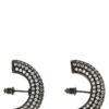 'Half Moon Crystal Hoops' earrings PANCONESI Silver