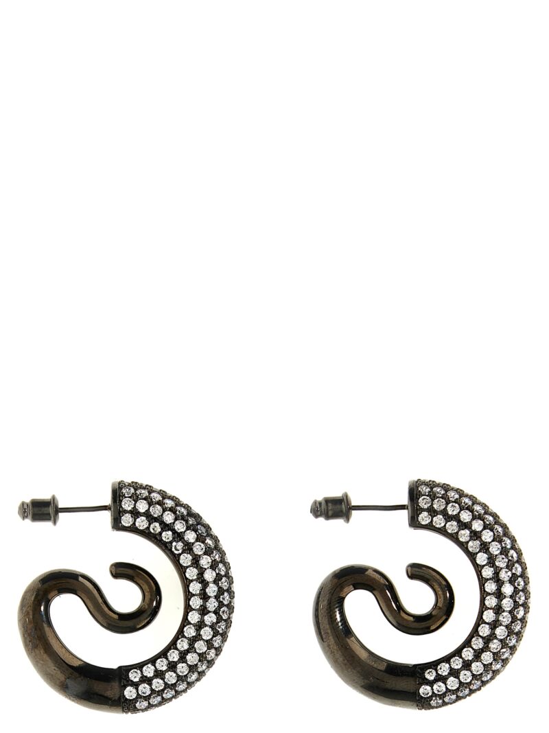 'Crystal Serpent Hoops' earrings PANCONESI Silver