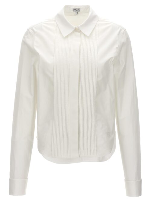 Pleated plastron shirt LOEWE White