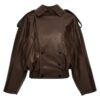 Double-breasted leather jacket LOEWE Brown