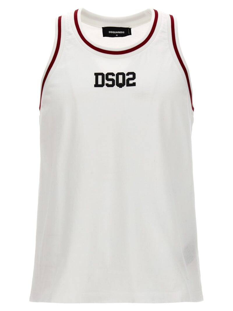 Logo print tank top DSQUARED2 White