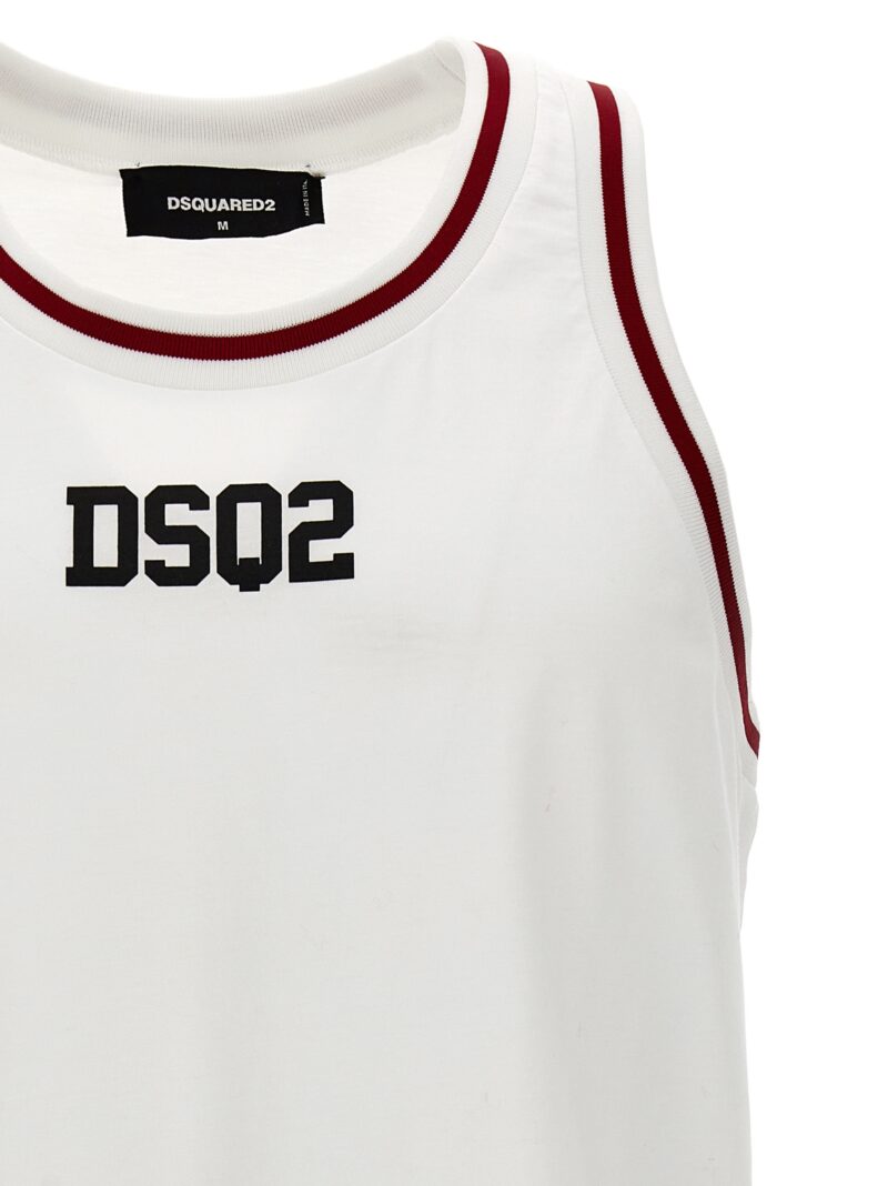 Logo print tank top Man DSQUARED2 White