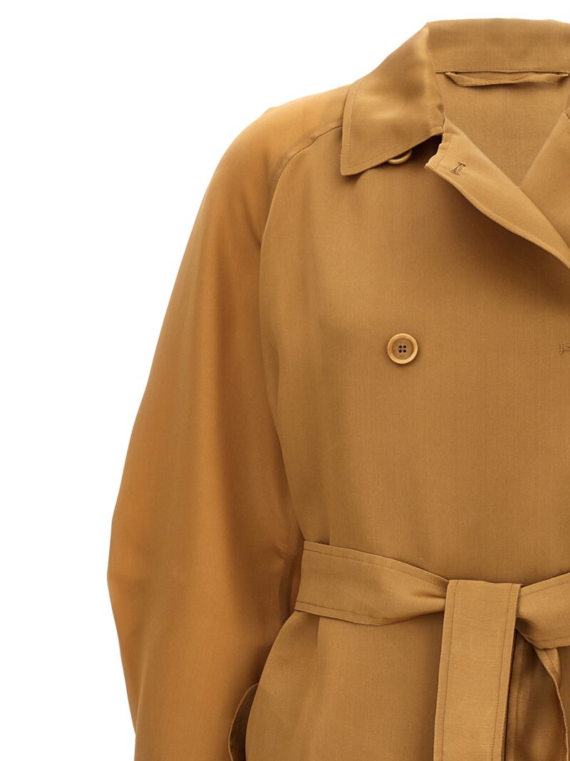 'Sacco' trench coat 100% silk MAX MARA Brown