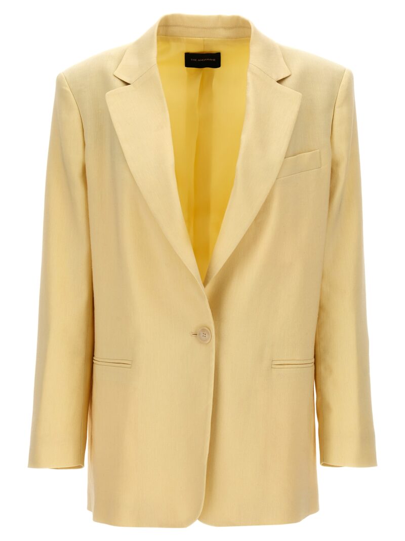 Single-breasted linen blazer THE ANDAMANE Yellow