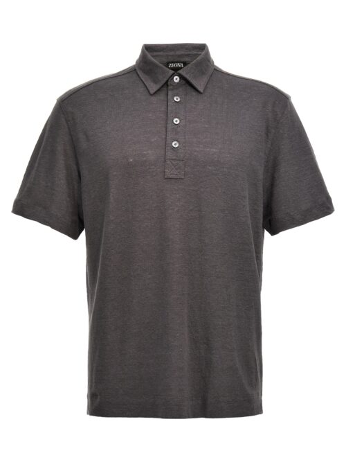 Linen polo shirt ZEGNA Gray