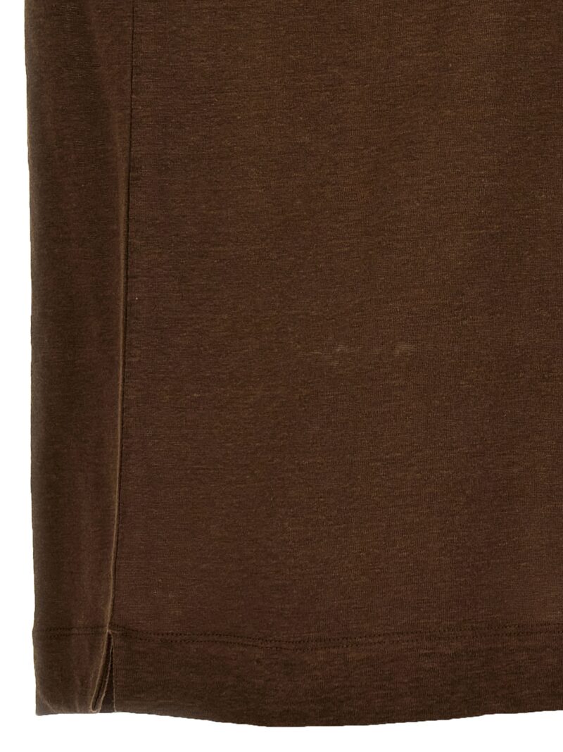 Linen polo shirt 100% linen ZEGNA Brown