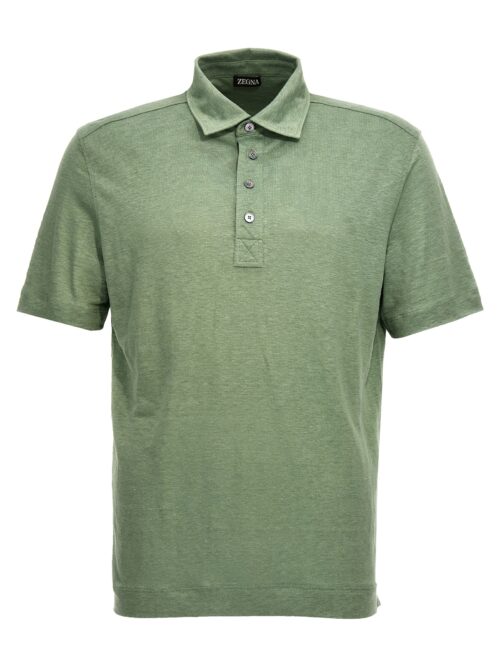 Linen polo shirt ZEGNA Green