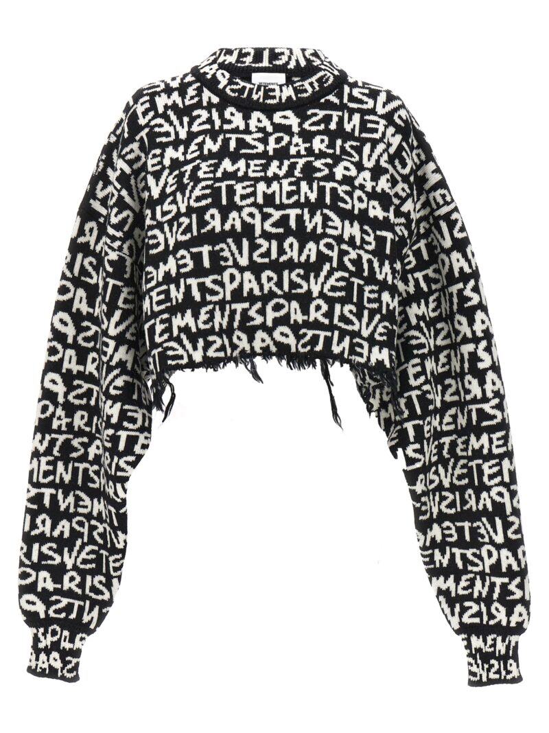 'Graffiti Monogram' sweater VETEMENTS White/Black