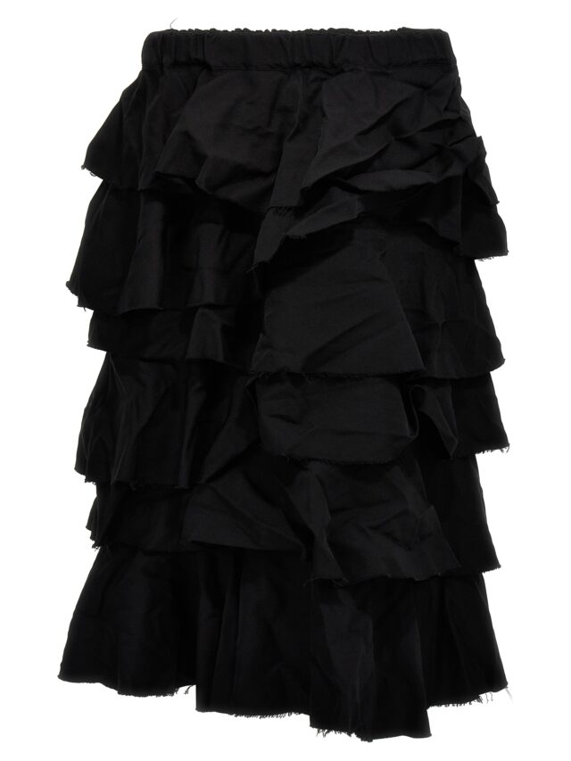 Flounces and pleated skirt COMME DES GARCONS BLACK Black