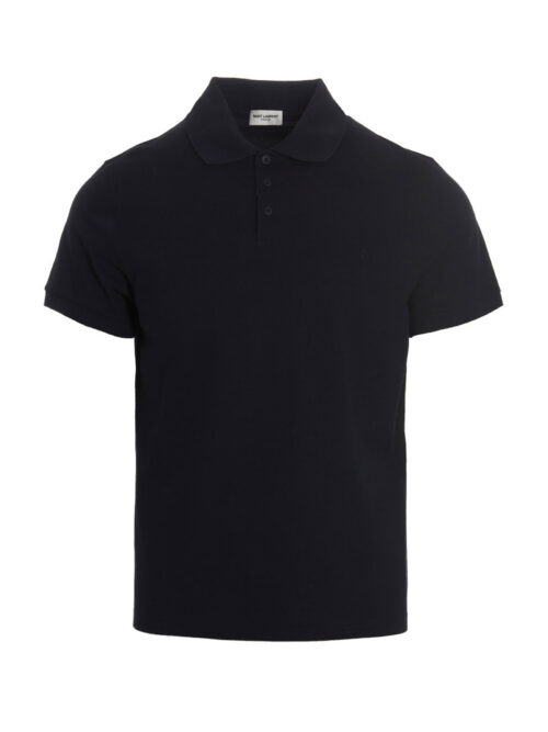 Embroidered logo polo shirt SAINT LAURENT Blue