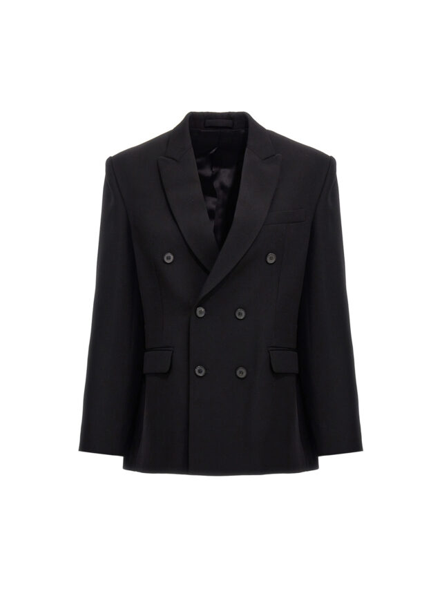 Wool double breast blazer jacket WARDROBE NYC Black
