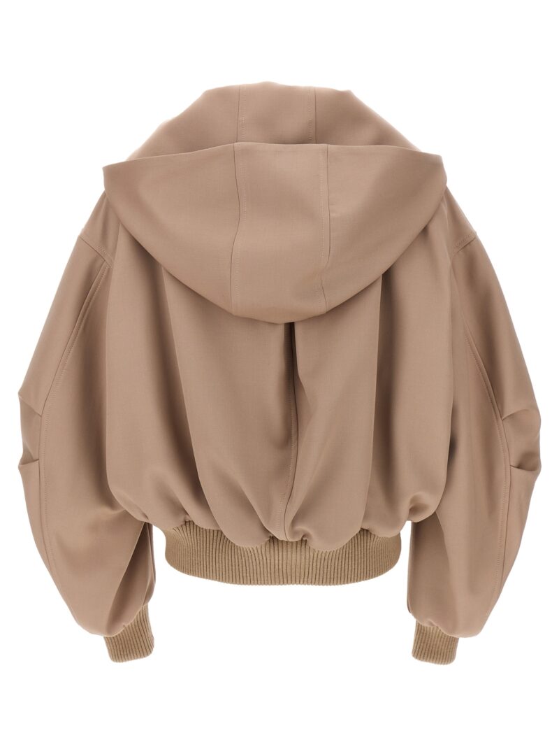 Logo hooded bomber jacket 241WCB41W046198 THE ATTICO Beige