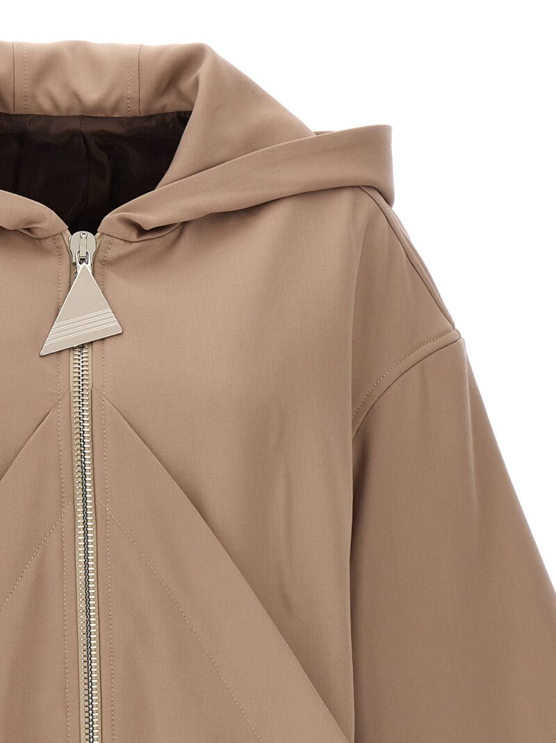 Logo hooded bomber jacket Woman THE ATTICO Beige