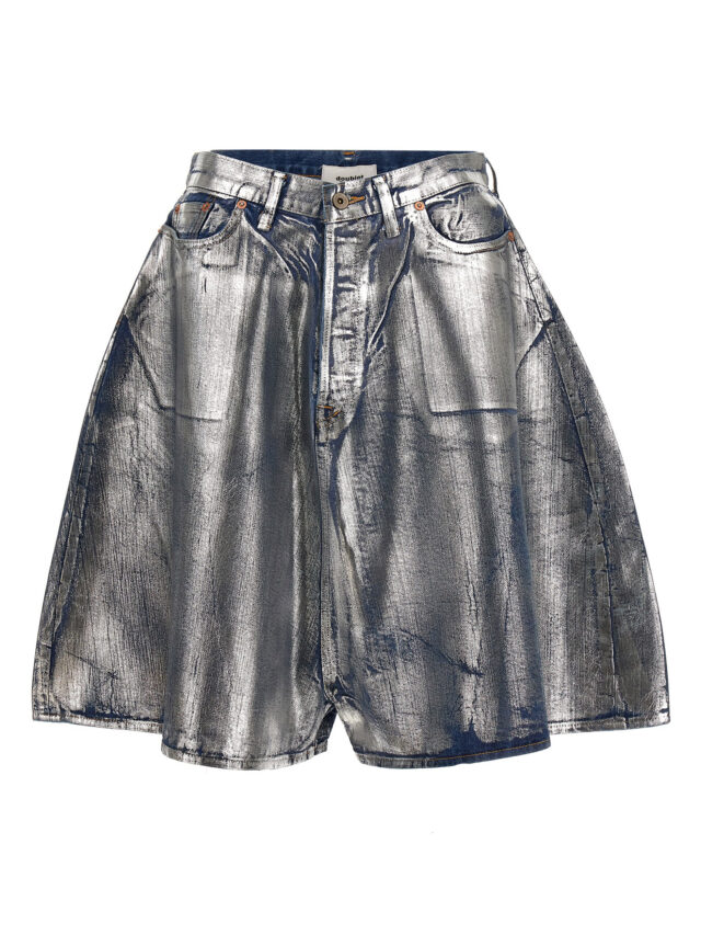 'Foil Denim' bermuda shorts DOUBLET Silver