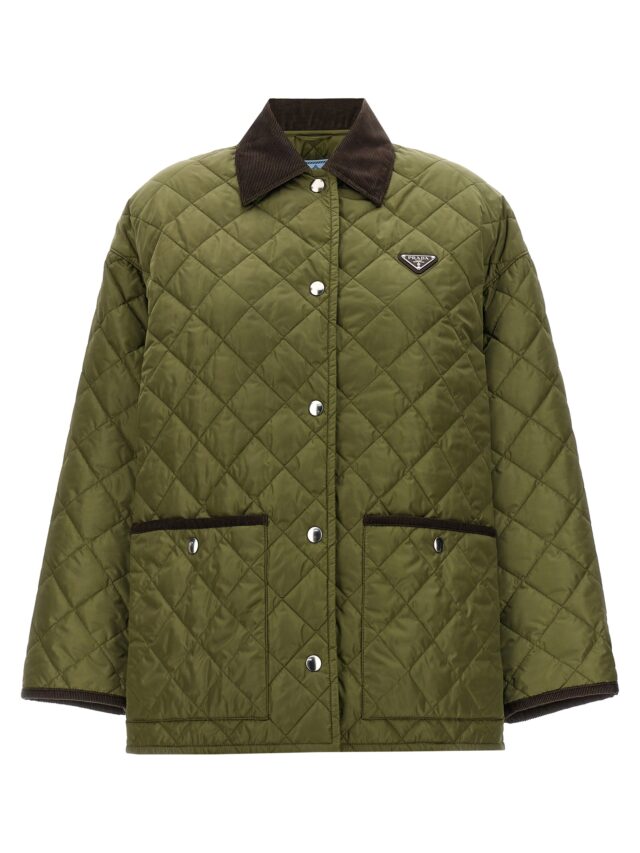 Quilted re-nylon jacket PRADA Green
