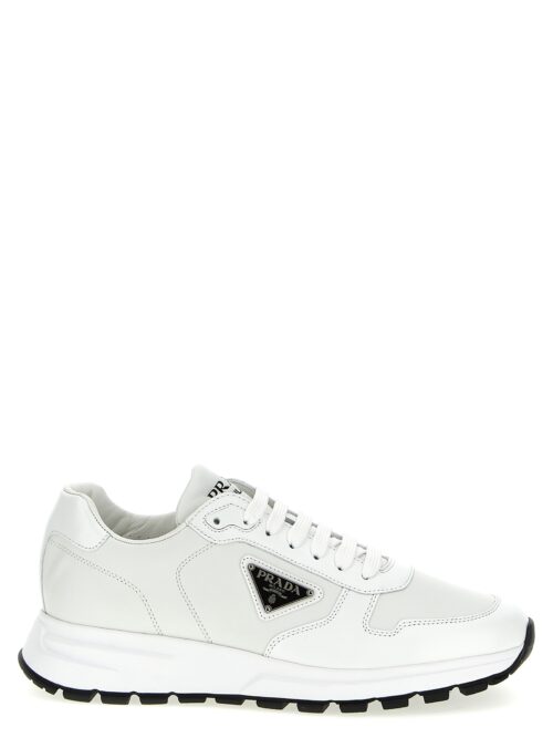 Logo leather sneakers PRADA White/Black